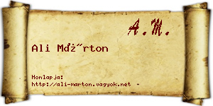 Ali Márton névjegykártya