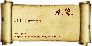Ali Márton névjegykártya