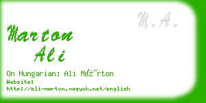 marton ali business card